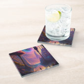 Fantasy Science Fiction Landschaft Glasuntersetzer (Schrägansicht)