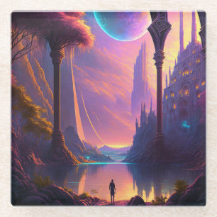 Fantasy Science Fiction Landschaft Glasuntersetzer
