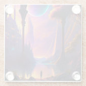 Fantasy Science Fiction Landschaft Glasuntersetzer (Rückseite)