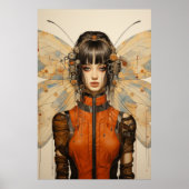 Fantasy Scifi Insect Frau Butterfly Flügel Poster (Vorne)