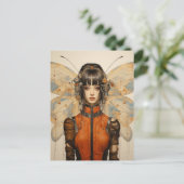 Fantasy Scifi Insect Frau Butterfly Flügel Postkarte (Stehend Vorderseite)