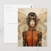 Fantasy Scifi Insect Frau Butterfly Flügel Postkarte (Vorne/Hinten)