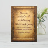 Fantasy Scroll Wedding Einladung (Stehend Vorderseite)