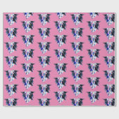 Fantasy Sea Beast Dragon Pink Geschenkpapier (Flach)