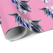 Fantasy Sea Beast Dragon Pink Geschenkpapier (Rolleneckpunkt)