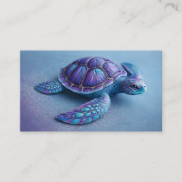 Fantasy Sea Turtle in Blue & Purple, Peaceful  Visitenkarte