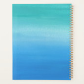 Fantasy-Seepferd mit Drachenhörern in Algenblau Planer (Rückseite)