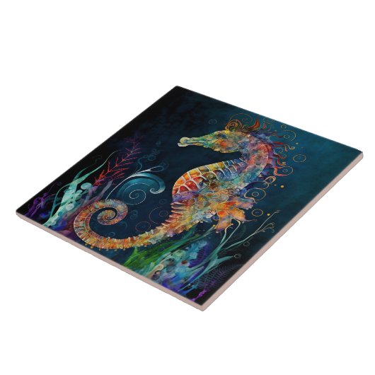 Fantasy Seepferd Watercolor Fliese (Seite)