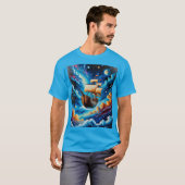 Fantasy Segelschiff im Space T-Shirt (Vorne ganz)
