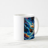 Fantasy Segelschiff im Space T-Shirt Kaffeetasse (VorderseiteRechts)
