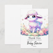 Fantasy Sheep Baby Dusche Dankeskarte (Vorne/Hinten)
