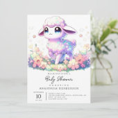 Fantasy Sheep Baby Dusche Einladung (Stehend Vorderseite)