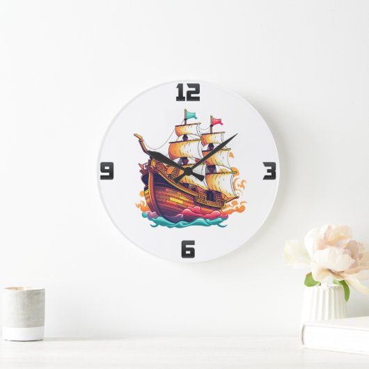 Fantasy Ship Große Wanduhr (Zuhause)