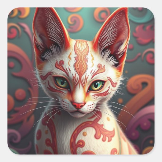 Fantasy Siamese Cat Stickers (Vorderseite)