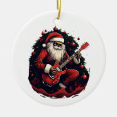 Fantasy Skeleton Santa Gitarre spielen Keramik Ornament (Vorne)
