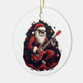 Fantasy Skeleton Santa Gitarre spielen Keramik Ornament (Links)