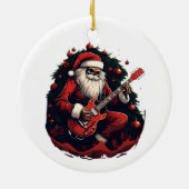 Fantasy Skeleton Santa Gitarre spielen Keramik Ornament (Hinten)