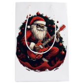 Fantasy Skeleton Santa Gitarre spielen Mittlere Geschenktüte (Vorderseite)