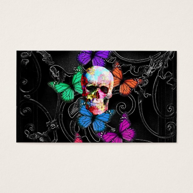 Fantasy skull and colored butterflies (Vorderseite)