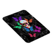 Fantasy skull and colored butterflies magnet (Rechte Seite)