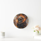 Fantasy Skull Train Flames Wreck Runde Wanduhr (Zuhause)