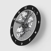 Fantasy Skulls Runde Wanduhr (Winkel)