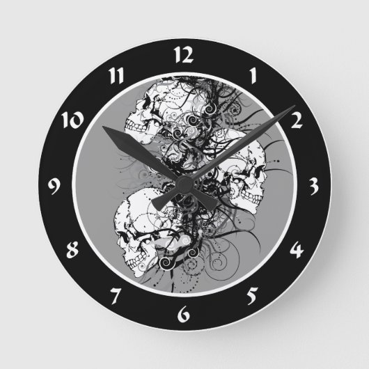 Fantasy Skulls Runde Wanduhr (Vorderseite)