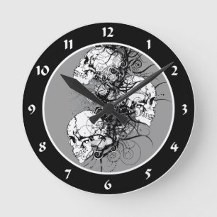 Fantasy Skulls Runde Wanduhr