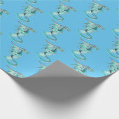 Fantasy Sky Blue Dragon Blue Geschenkpapier (Ecke)