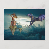 Fantasy Sky Dragon Pegasus Postkarte (Vorderseite)