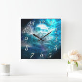 Fantasy Sky Moon Wall Clock Quadratische Wanduhr (Zuhause)