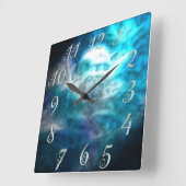 Fantasy Sky Moon Wall Clock Quadratische Wanduhr (Winkel)