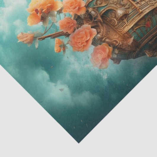 Fantasy Sky Pirate Ship Seidenpapier (Ausschnitt)