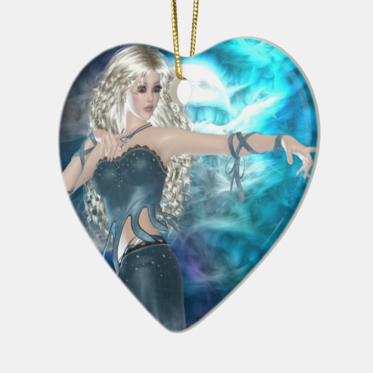 Fantasy Sky Siren Keramikornament (Links)