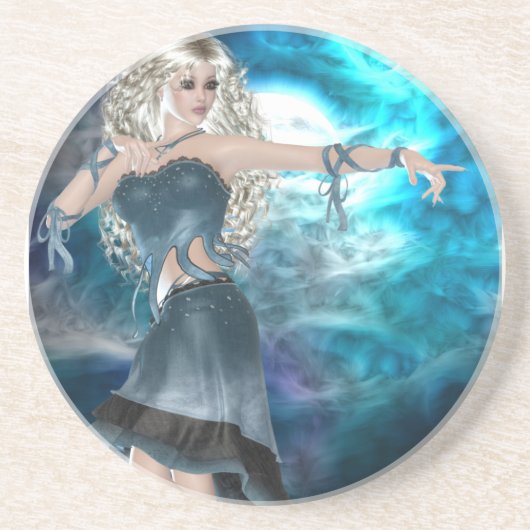 Fantasy Sky Siren Sandstein Untersetzer (Vorne)