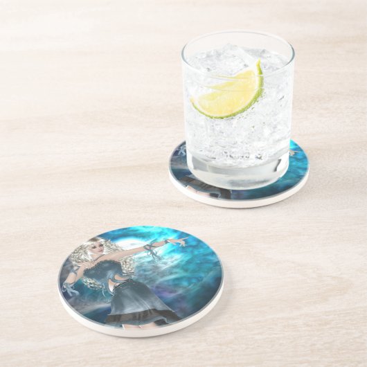 Fantasy Sky Siren Sandstein Untersetzer (Seite)