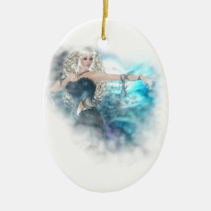 Fantasy Sky Siren Vignette Keramikornament