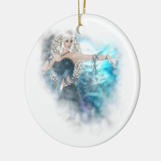 Fantasy Sky Siren Vignette Keramikornament (Links)