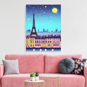 Fantasy Skyline von Paris Unter den Sternen Leinwanddruck (Insitu (Wohnzimmer))