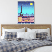 Fantasy Skyline von Paris Unter den Sternen Leinwanddruck (Insitu (Schlafzimmer))