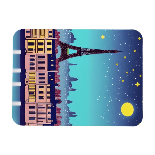 Fantasy Skyline von Paris Unter den Sternen Magnet (Horizontal)