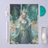 Fantasy-Smaragd-Königinnen des Waldes-Decoupage Seidenpapier (Handwerk)