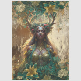 Fantasy Smaragd-Wald-Königin-Decoupage Seidenpapier