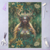 Fantasy Smaragd-Wald-Königin-Decoupage Seidenpapier (Basteln)