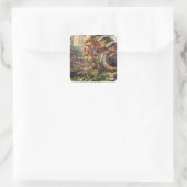 Fantasy Snail Art Deviant Art Snack Muschel Sticke Quadratischer Aufkleber (Tasche)