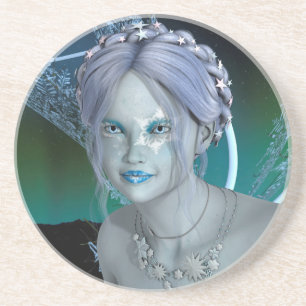 Fantasy Snow Fairy Sandstein Untersetzer
