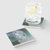 Fantasy Snow Fairy Steinuntersetzer (Seitenansicht)