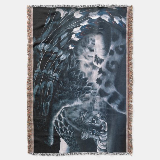 Fantasy Snow Leopard Wings Decke (Vorderseite Vertikal)