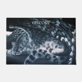 Fantasy Snow Leopard Wings Fußmatte (Vorderseite)