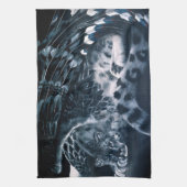 Fantasy Snow Leopard Wings Geschirrtuch (Vertikal)